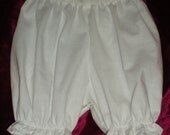 White Bloomers Plain no trim Girls size 6/6x,8,10,12,14,