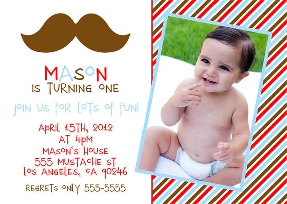 Mustache Invitation - Little Man