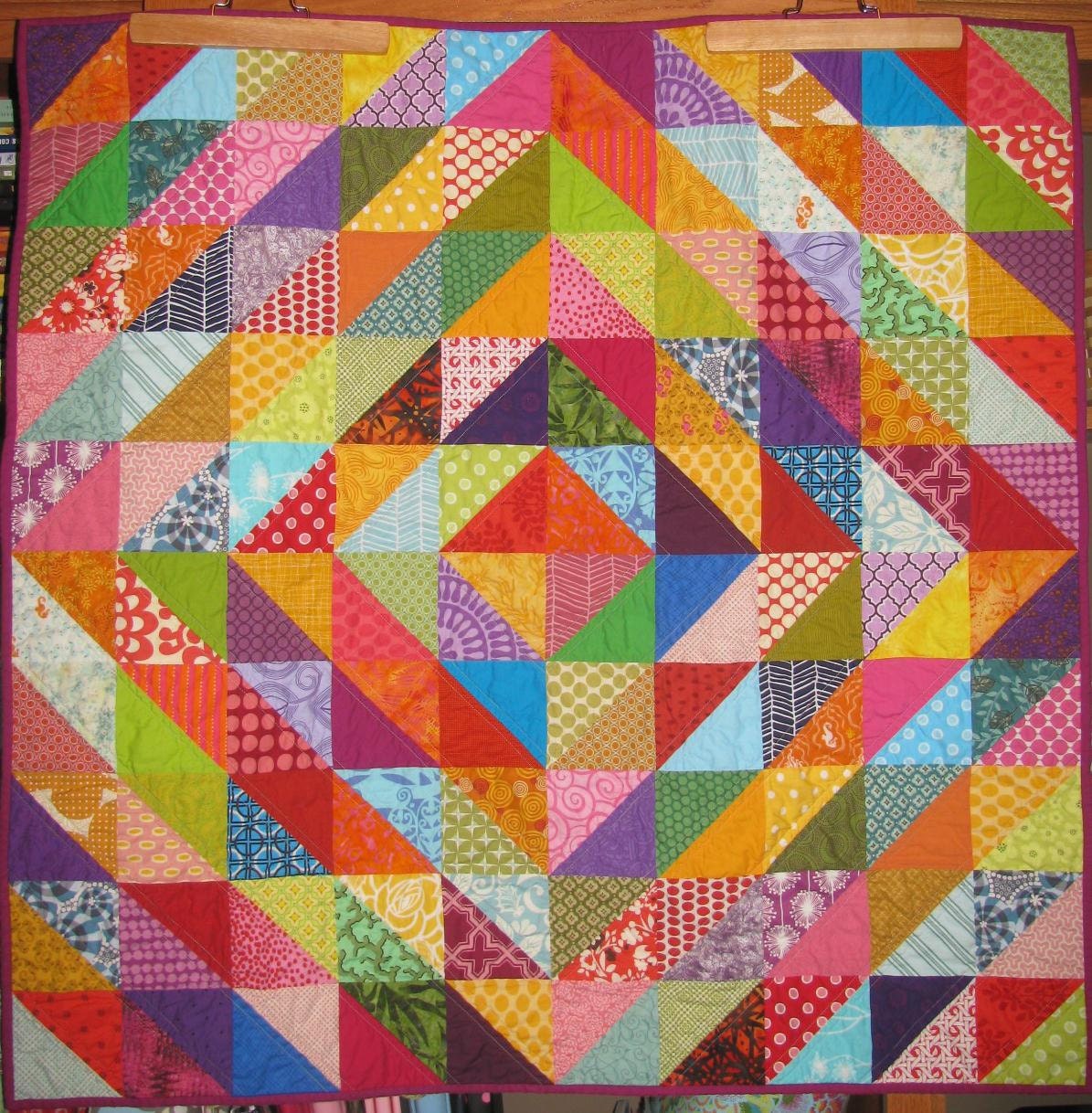 Rainbow Diamonds Baby Quilt