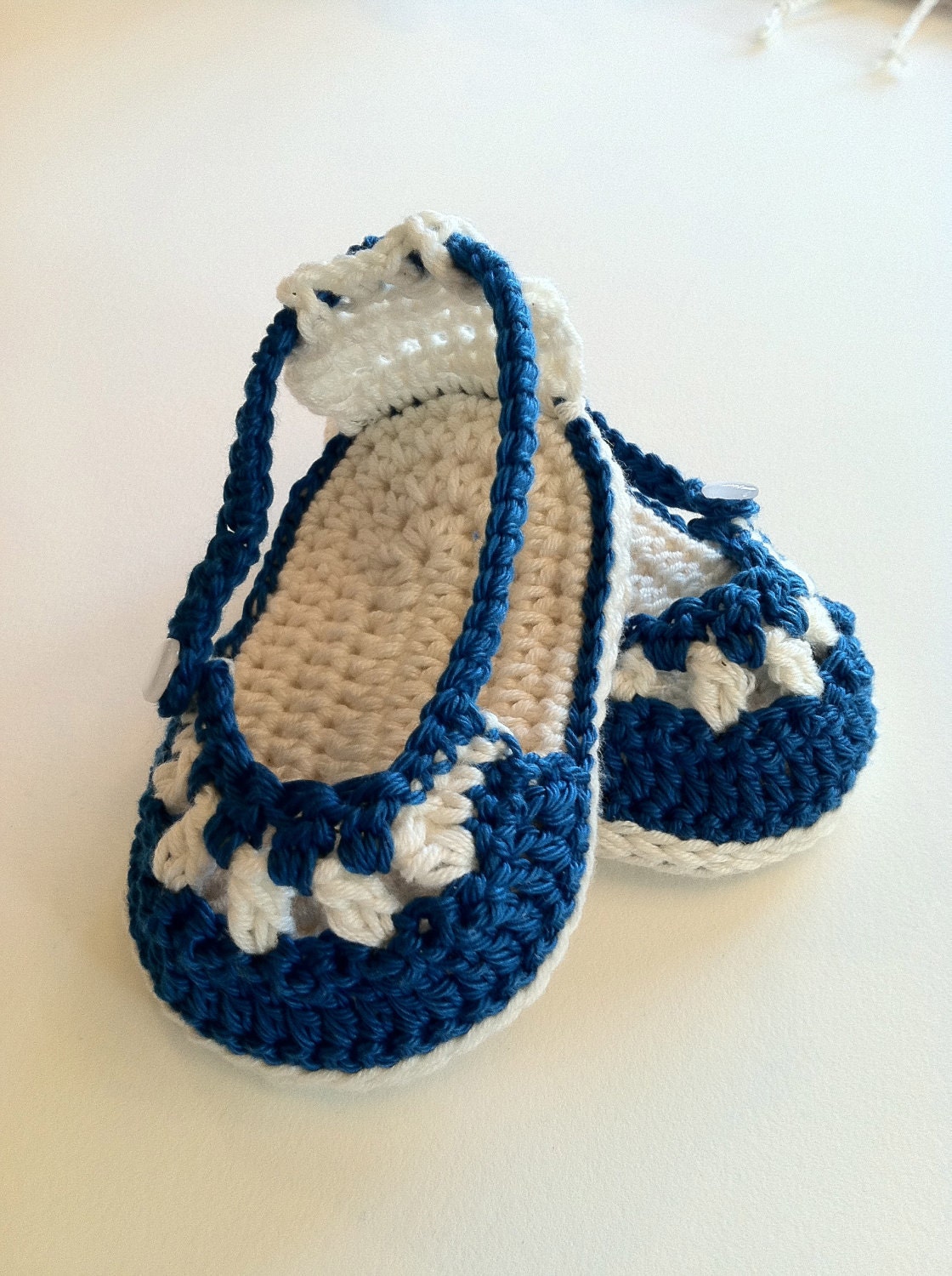 Crochet Pattern for Baby Booties & Headband, Nautical Sandals and Headband Set for Baby Girl, PDF 12-029 INSTANT DOWNLOAD