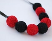 Black red bracelete of a thread cotton for women lace textile necklace colorful christmas