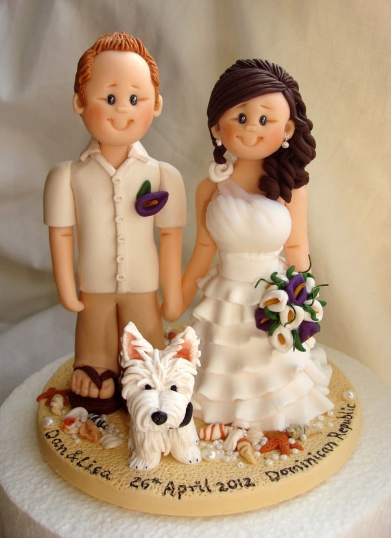 Personalised bride and groom wedding cake topper-Taking orders for August 20, 2013 onwards Only- Fully booked through up till mid Aug 2013