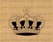 French Crown Royal Vintage Digital Collage Sheet Image Iron On Transfer For Prints Jewelry Fabric Pillows Tea Towels Tote Bags Crowns 8
