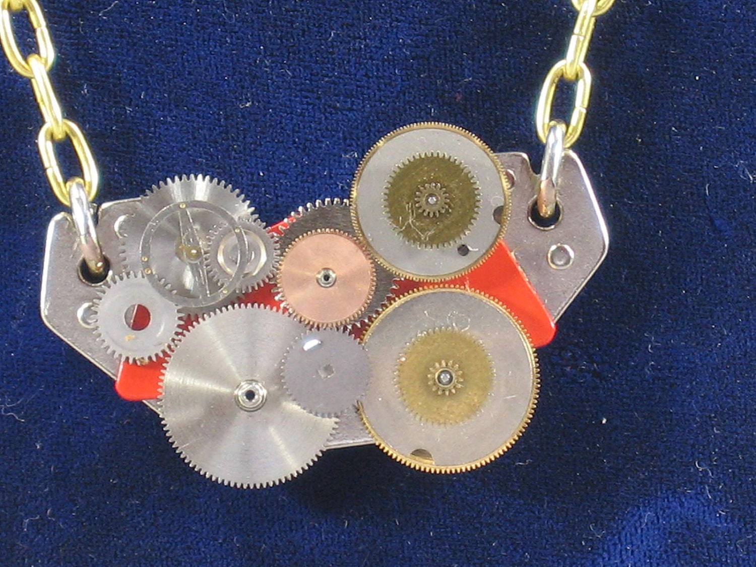 Handmade Upcycled Rare Earth Magnet Necklace Womens Jewelry Fashion Accessories Clocks by DanO, Free Priority Shipping Included