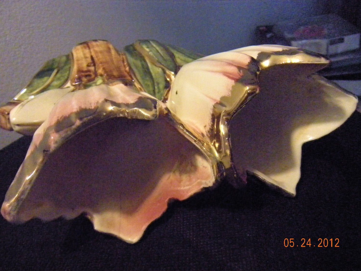 McCoy Double Tulip Vase with GOLD TRIM' on Tulip Tips  RARE