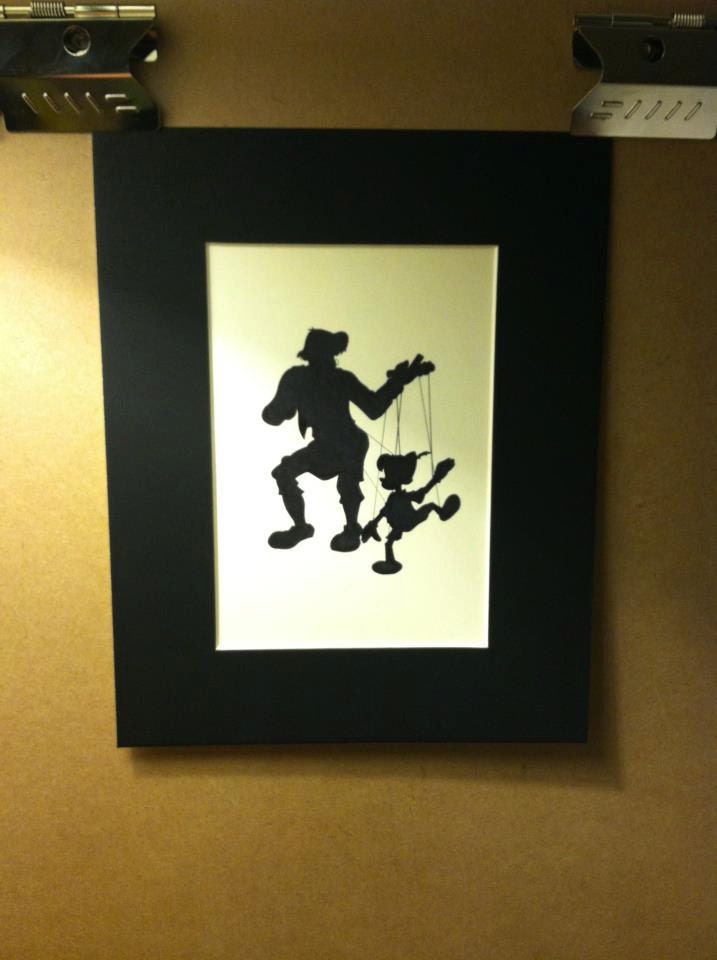 Disney Gepetto and Pinocchio Silhouette