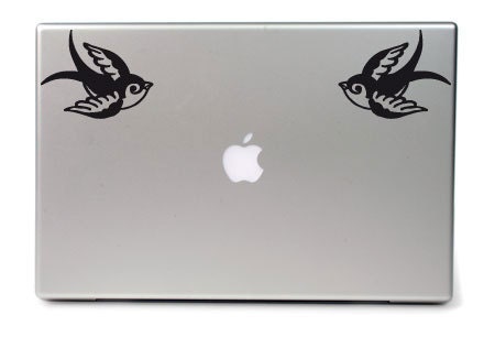 Swallows / Sparrows Tattoo Vinyl Decal - iPad / tablet / car / laptop
