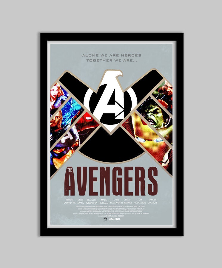 The Avengers - 12x18 - Movie Poster - avengers, movie poster, comic book, geekery, iron man, captain america