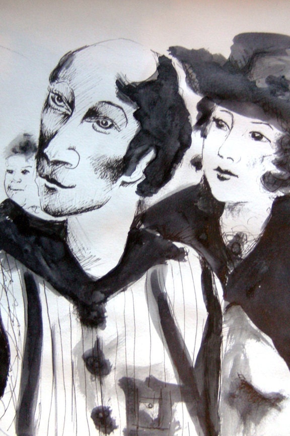 Art print, "Travellers" - 5" x 7" Open edition giclee print (Series of details, studies and sketchbook work), Izzy Verena