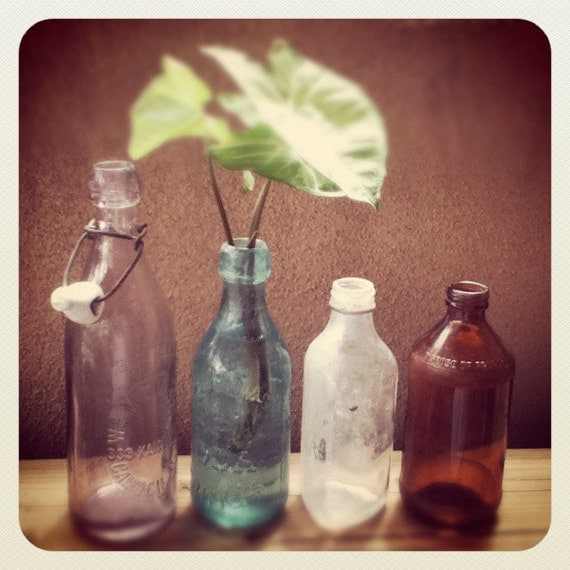 Vintage Glass Bottle Set