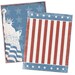 Digital Download Sheet Patriotic July 4th Invitation, Background, Distressed Grunge Red White and Blue Card Design