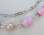 Necklace Style 70s Pop Star Pink Girl's Pendant Long Costume Jewelry Pretty Design