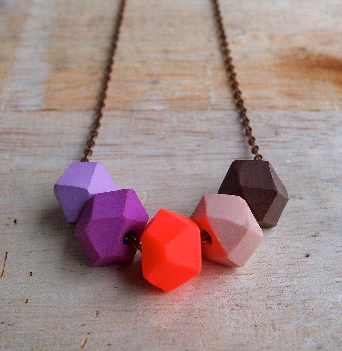 Autumn Purple Geo Pop Necklace
