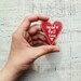 Red heart magnet love message