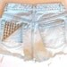 Pastel blue, white / Studded&Destroyed / High Waisted