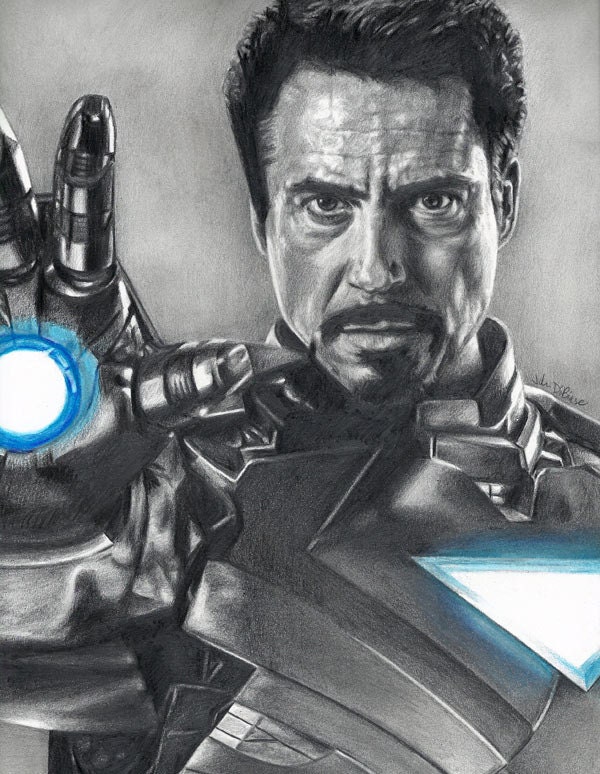Drawing of Iron Man (Robert Downey Jr.) from Avengers