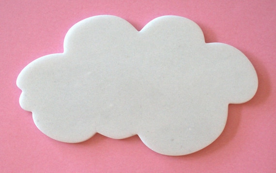 Small handcrafted marble cloud plate