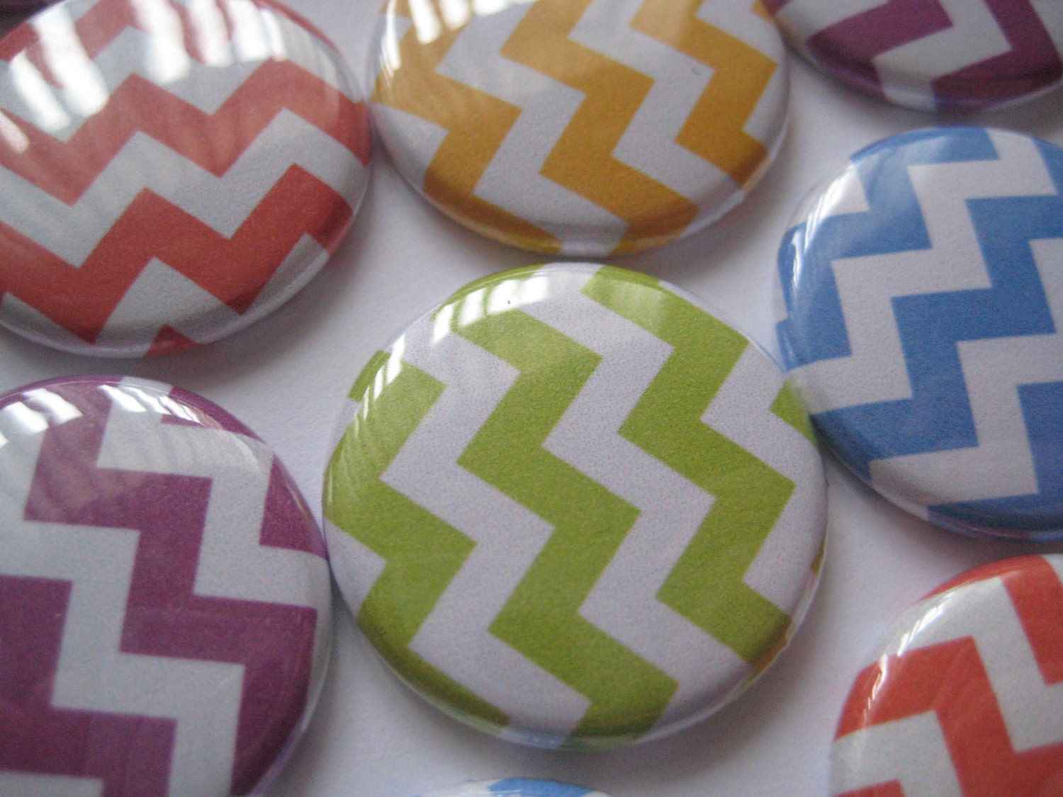 15 Colorful  Chevron Images 1" flat back buttons - PaperCandys