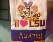 Personalized LSU Burp Cloth