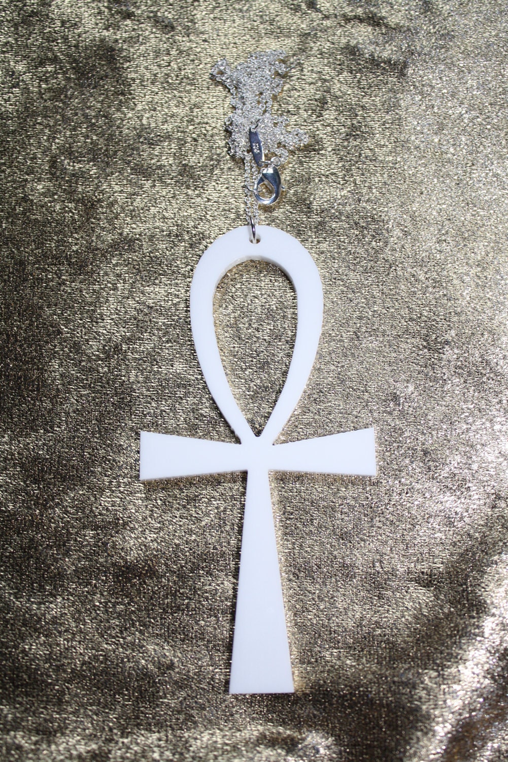 WHITE Ankh Necklace