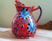 SALE - Was 80 now 55 - Rare 1920s Cosy Teapot   Wood & Sons / Staffordshire / Red, Orange, Blue Floral Chung Pattern /Abram Allware /