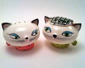 SALE - Was 45 now 25...Vintage Holt Howard 1958 Cozy Kitten Cat Salt and Pepper Shaker /  Collectible
