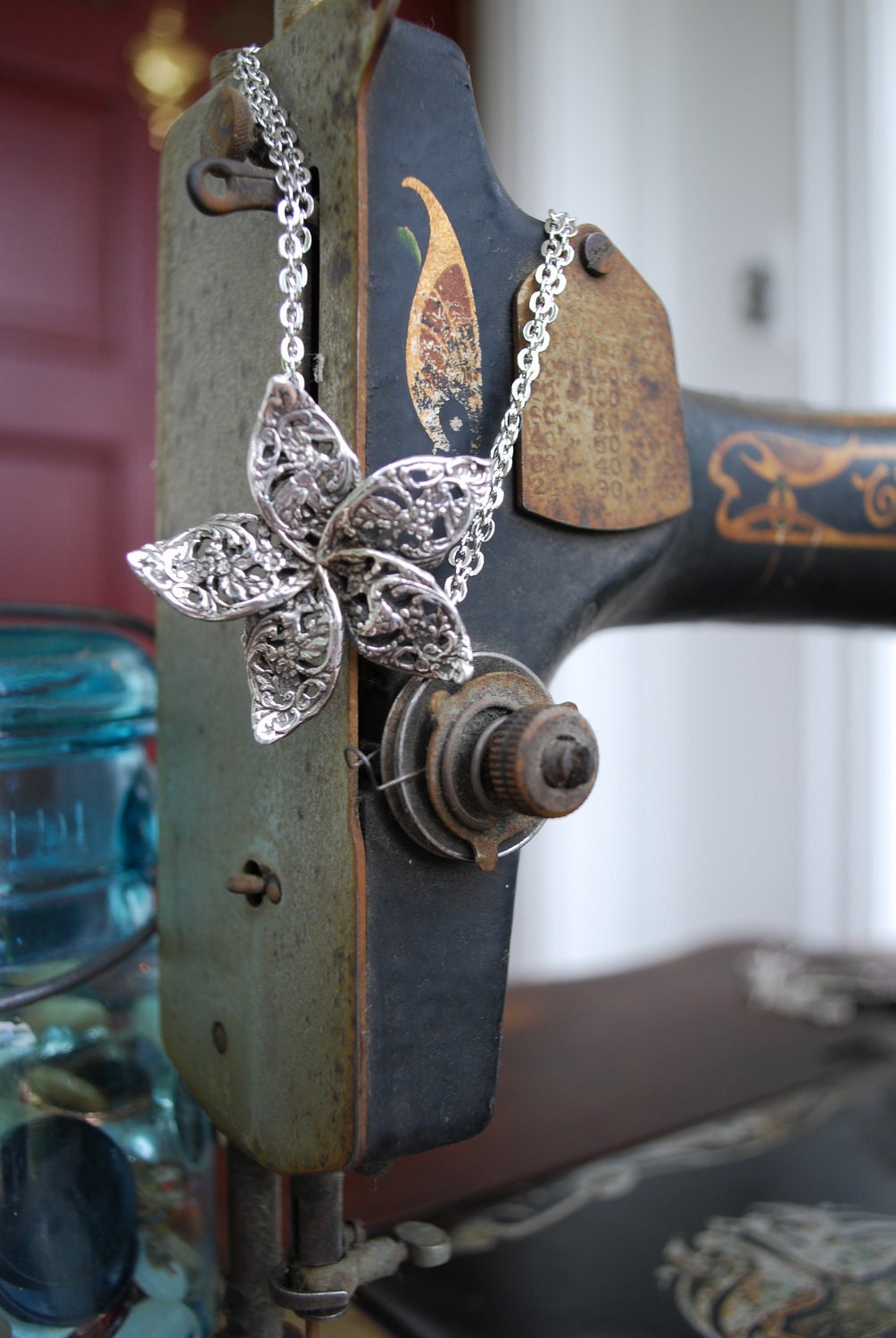 Spoon Necklace: "English Lace Flower" by Silver Spoon Jewelry