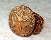 Vintage Temple Dancer Copper Cufflink Expansion Ring - Smoochys