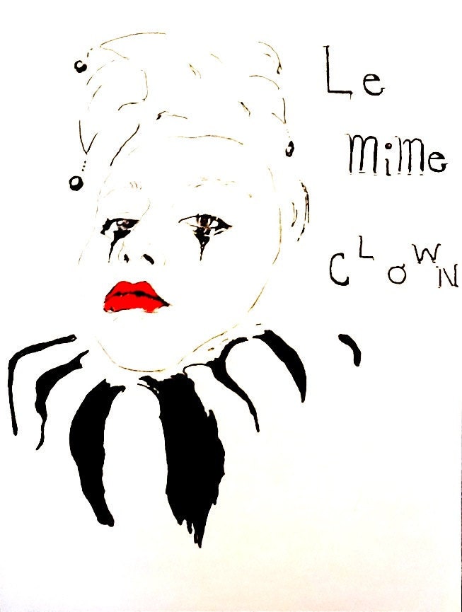 Vintage Mime Clown-Le Mime Clown