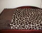 Butter Brown Giraffe Minky Changing Pad Cover      Butter Brown with Chocolate Minky