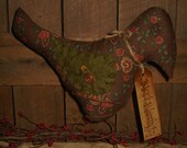 foLk Art PrimiTive Brown Flower BiRd Blessings RusTic SpRiNg Nodder Shelf Sitter