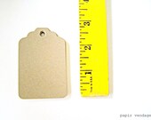 25 Kraft Tags,  Large Kraft Paper Tags Scalloped, Wedding Escort or Wish Tags, Place Cards, Natural & Eco Friendly