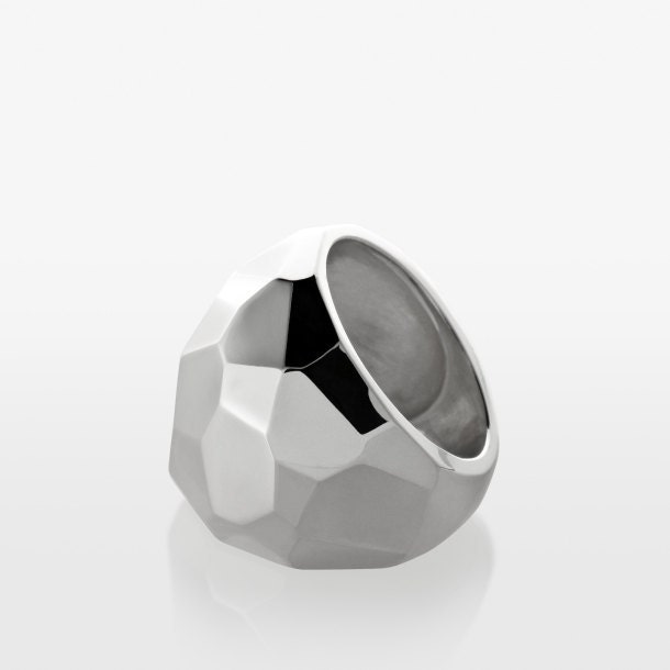 Facets Dome cocktail ring - silver