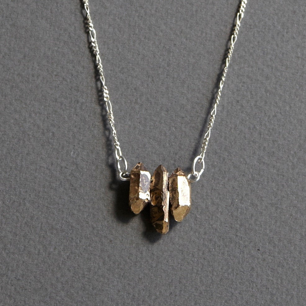 Triple Burnt Crystal Necklace