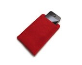 iPhone Case- iPhone Sleeve for iPhone3, iPhone4, iPhone5- Red Felt- iPod Touch Case