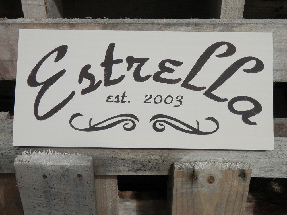 Your Name Personalized Family Name wood sign  year established or house number