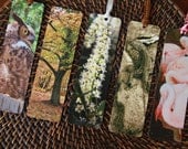 Set of 5 Nature Bookmarks 2x7, With or Without Ribbon, For Book Lovers, Readers, Teachers, Students