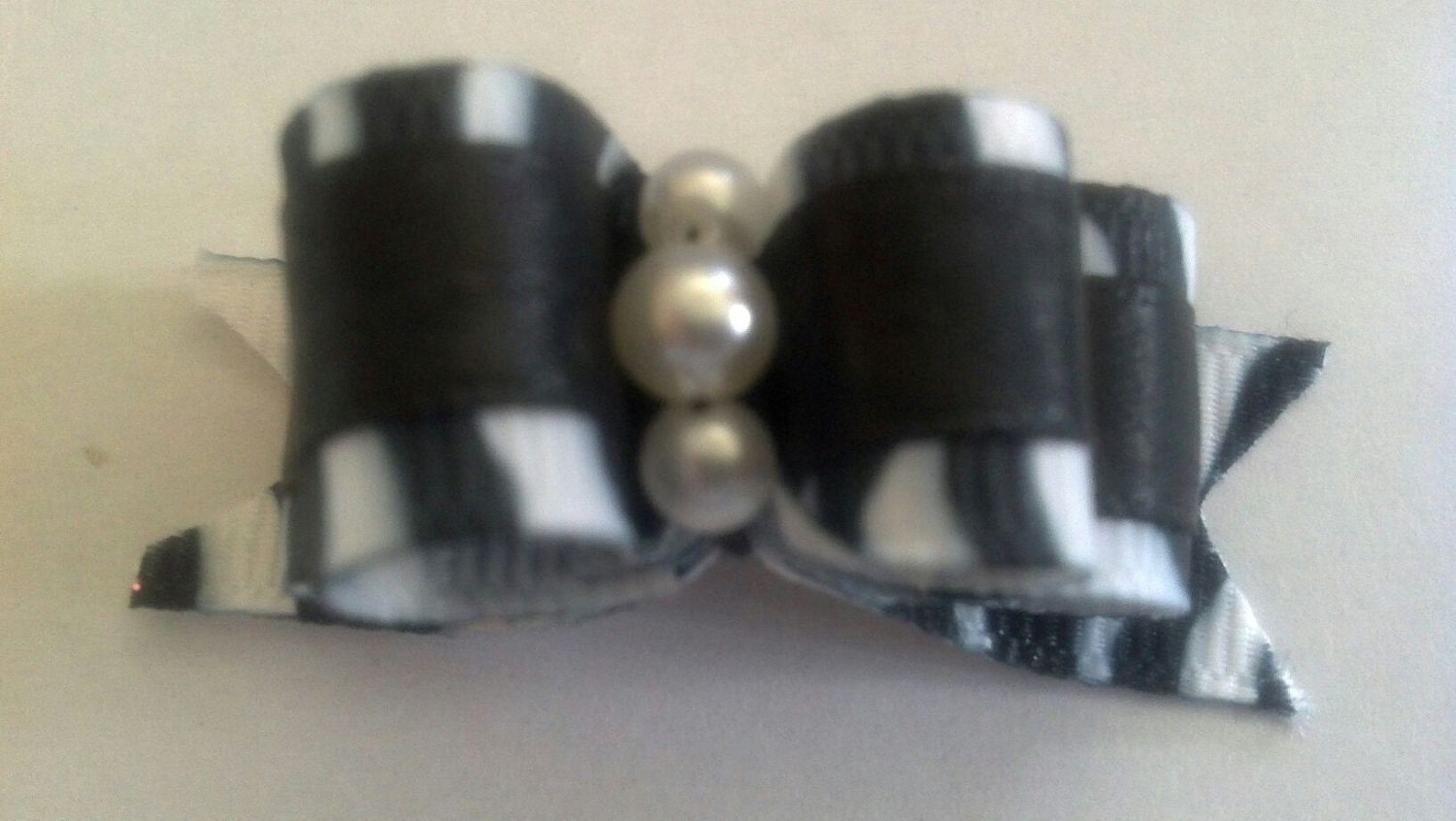 Dog Bow Zebra Print. Size 5/8