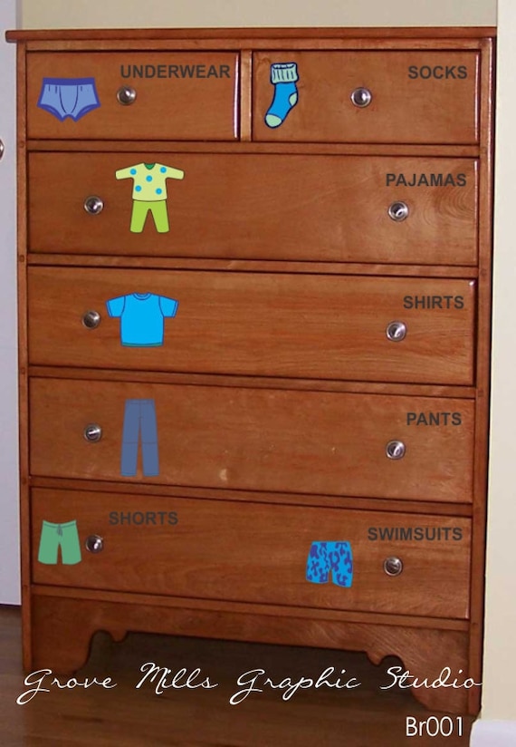 Dresser Clothing Decals Labels