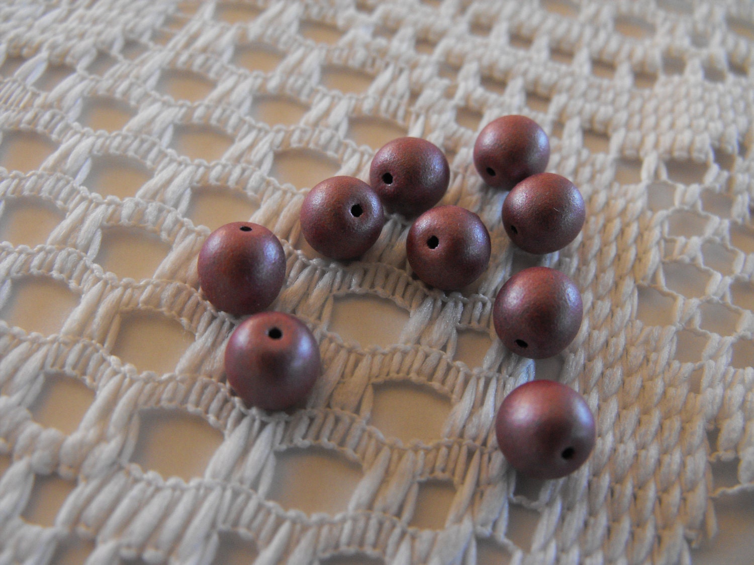 20 Czech Satin Mauve Beads 6mm