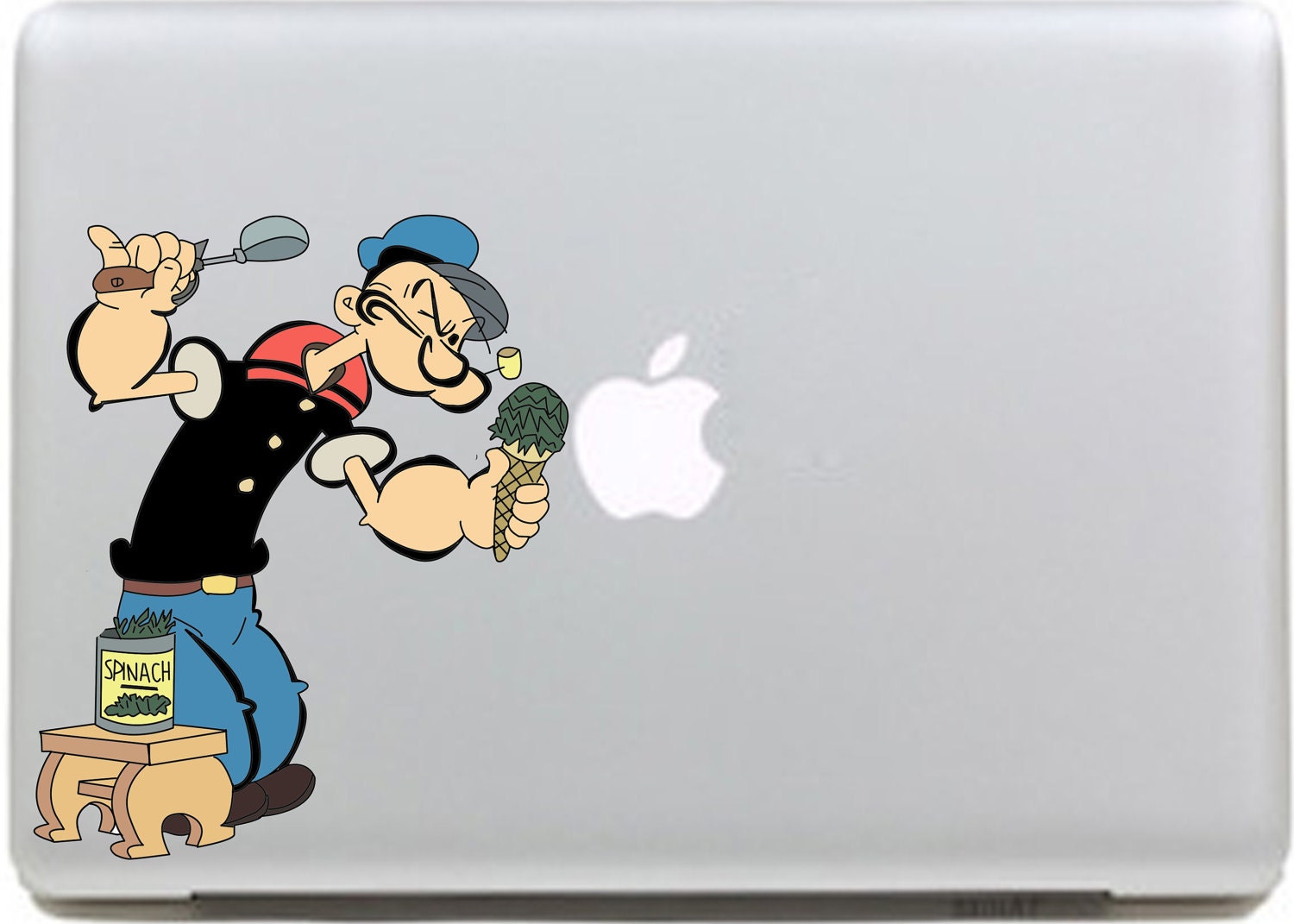 Popeye- Macbook Stickers Vinyl Mac decals Macbook decal Macbook Pro decal Apple mac decal for Macbook Air / Macbook Pro sticker