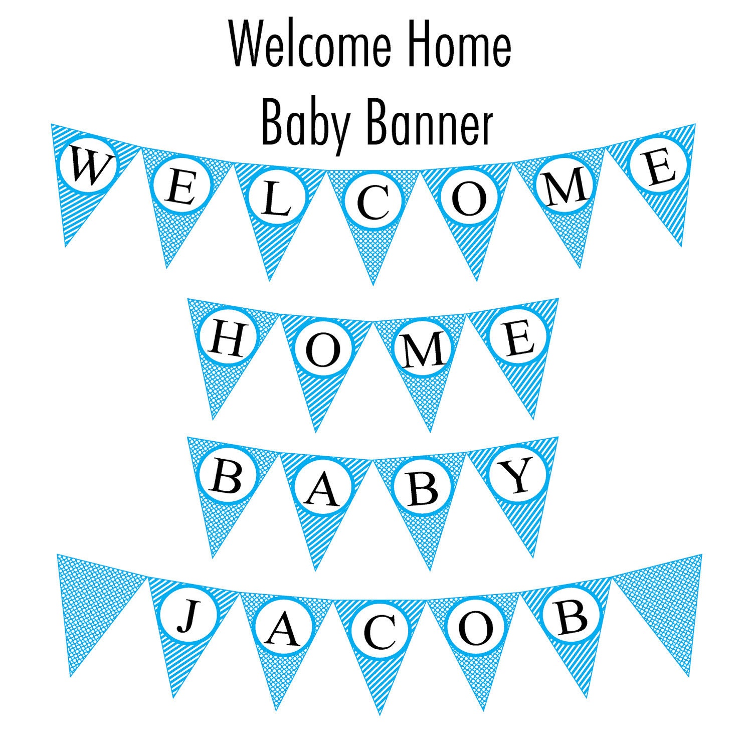 Welcome Home Baby Banner: Blue Cotton Candy Il_570xn
