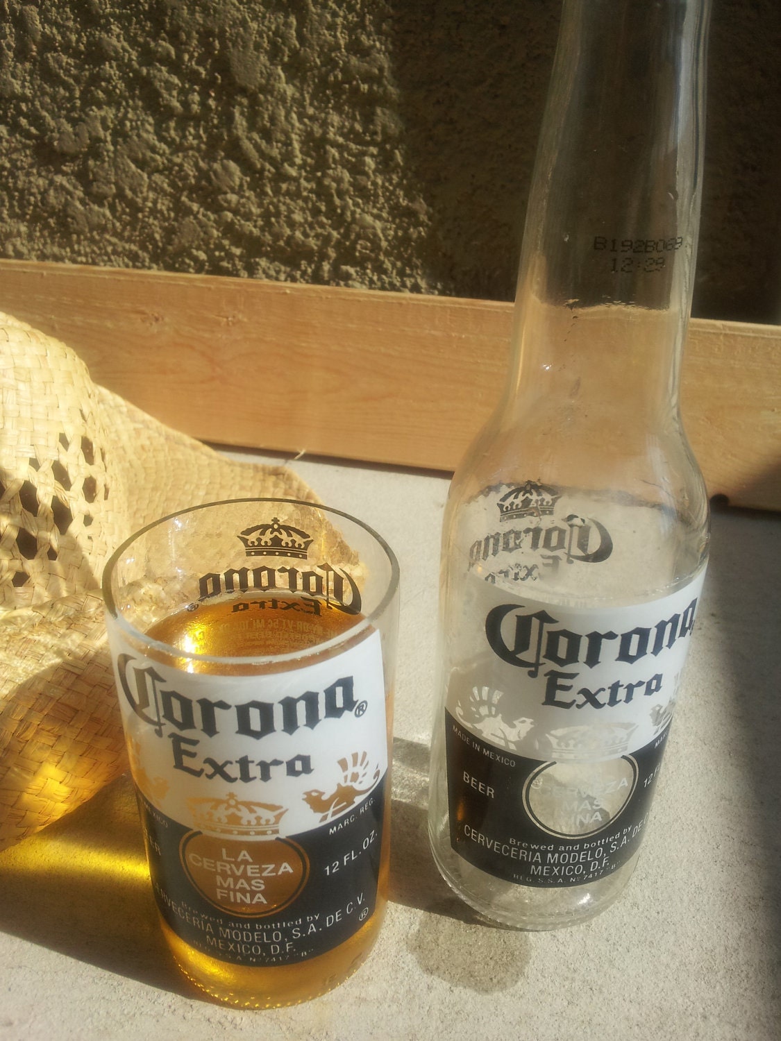 Perfect Beer or Juice Glasses made from Upcycled Corona Beer Bottles set of 4