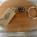Wine Cork Key Chain with Green and Gold Stone & Beads