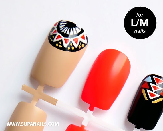 Supa Nails "Tikapali" 12 Tribal Nails (L/M)