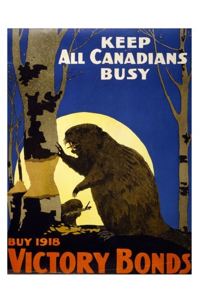 Keep All Canadians Busy - 10 x 15 Vintage WWI Poster Art Print