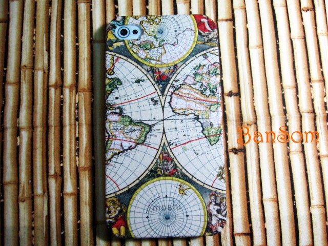 iPhone case: World Map Vintage - Apple iphone case for iPhone 4,iPhone 4s,iphone5,iphone case ,phone cover by BanSom
