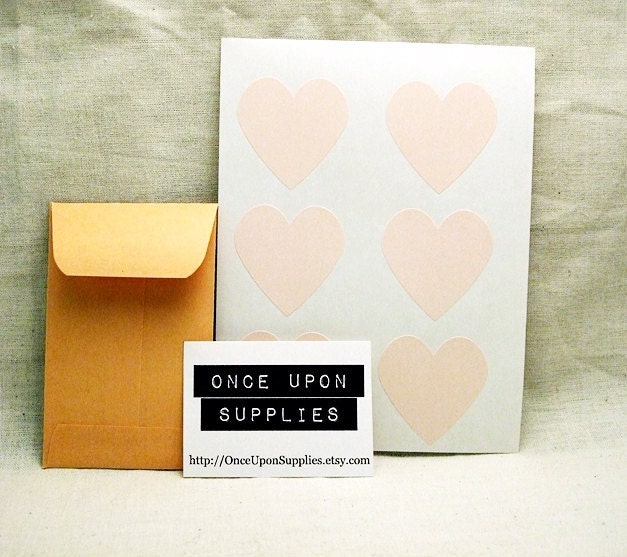 120 Pastel Pink Heart Stickers - 1.5" . Envelope Seals . Gift Wrap . Pink Stickers . Wedding Stickers Labels Invitation Seals