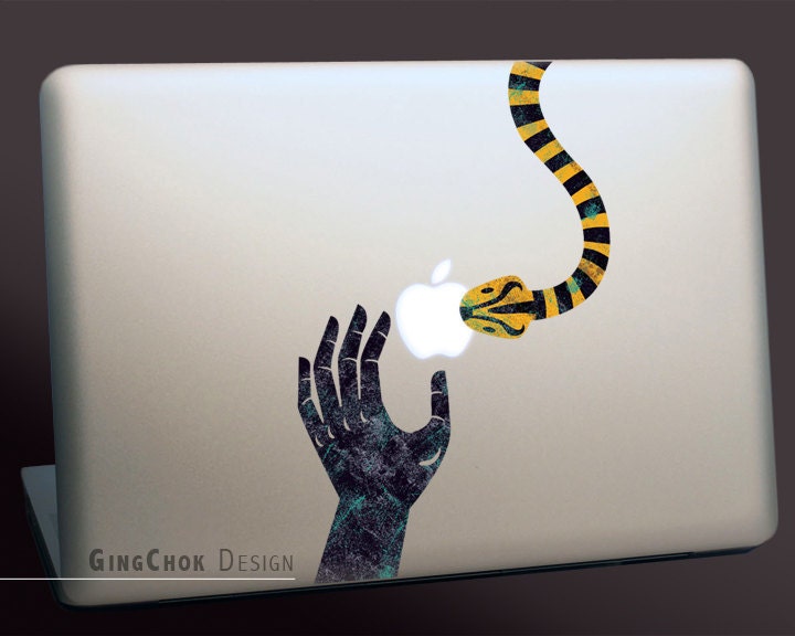 Apple macbook decal, snake geekery vinyl sticker for Macbook, Mac pro and Mac air 11", 13", 15", 17"