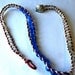Triple Wrap Beaded Bracelet- Suede with Glass Beads and Blue Cats Eye Beads